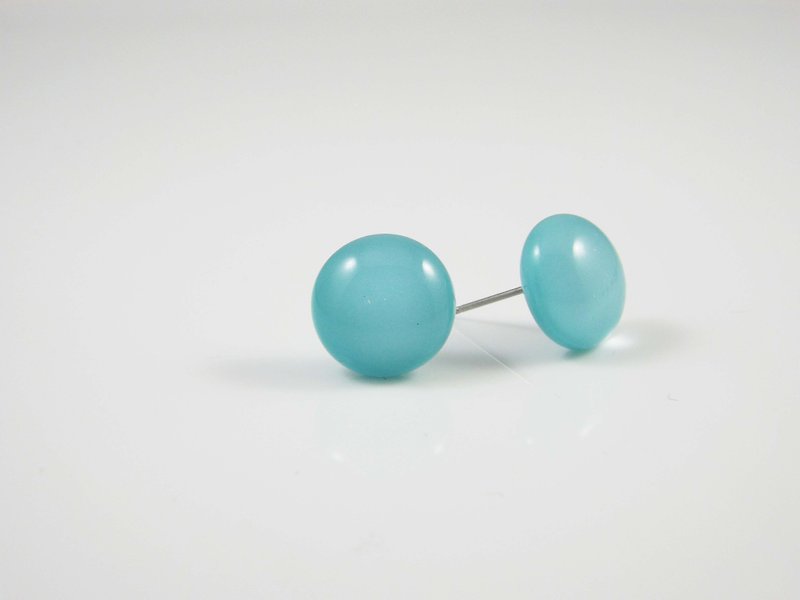 Handmade glass earrings - blue water - ต่างหู - แก้ว สีน้ำเงิน