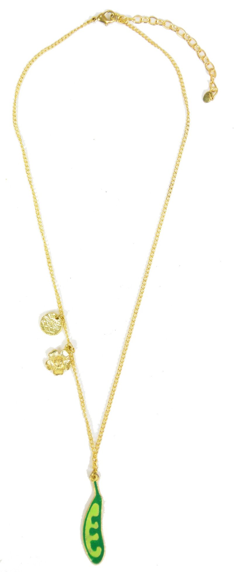 Jack's Pea_Necklace_ Fair Trade - ネックレス - 金属 グリーン
