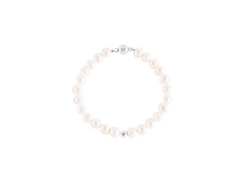 White magnet pearl bracelet PEARL ORBIT - สร้อยข้อมือ - เครื่องเพชรพลอย สีเงิน
