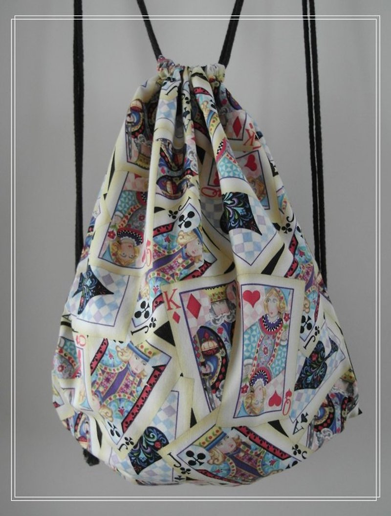 ~ M + Bear ~ Vintage Drawstring Backpack (like playing cards) - Messenger Bags & Sling Bags - Other Materials Yellow