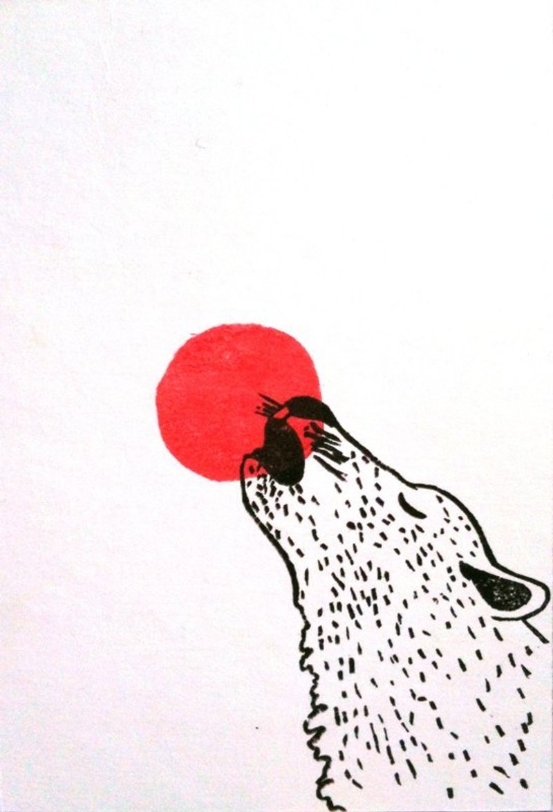 Wolf moon eclipse - Cards & Postcards - Paper Red