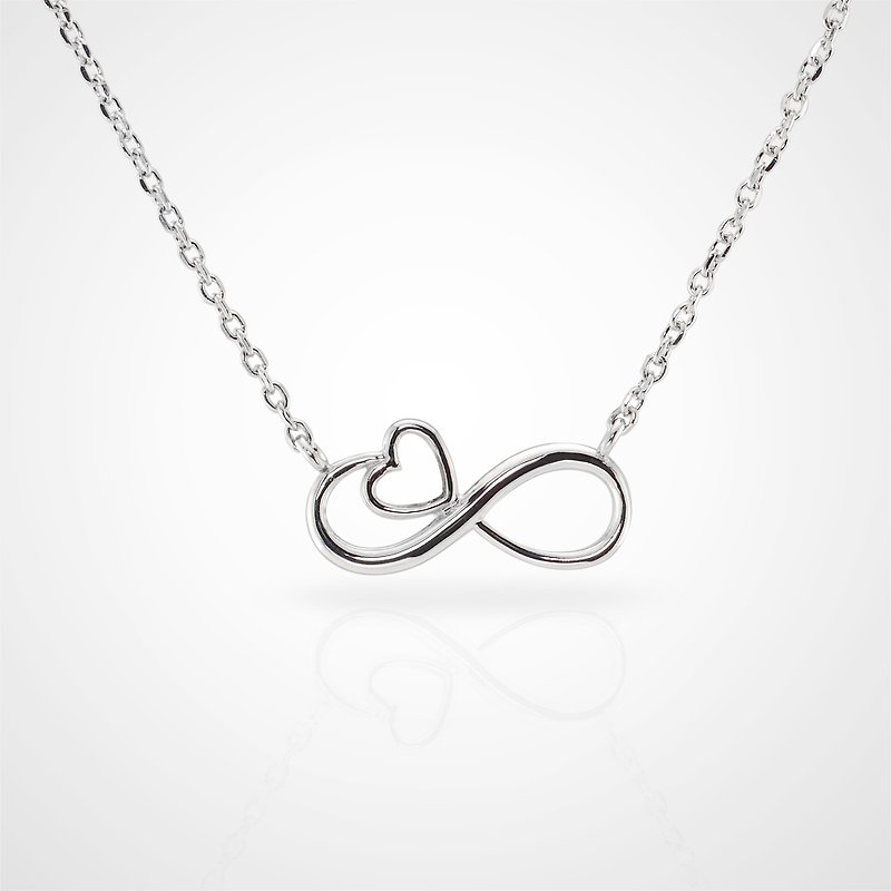 925 sterling silver [Infinite Love Collarbone Necklace] Love is infinite (Confession. Best friend. Lover. Christmas - สร้อยคอ - เงินแท้ สีเทา