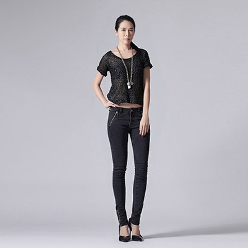 Black stretch locomotive slim jeans - Women's Pants - Cotton & Hemp Black