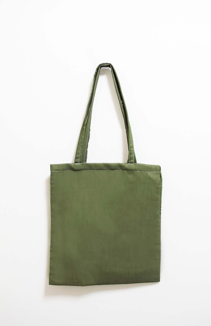 Wahr_ white through the green shoulder bag / shopping bag - กระเป๋าแมสเซนเจอร์ - วัสดุอื่นๆ 