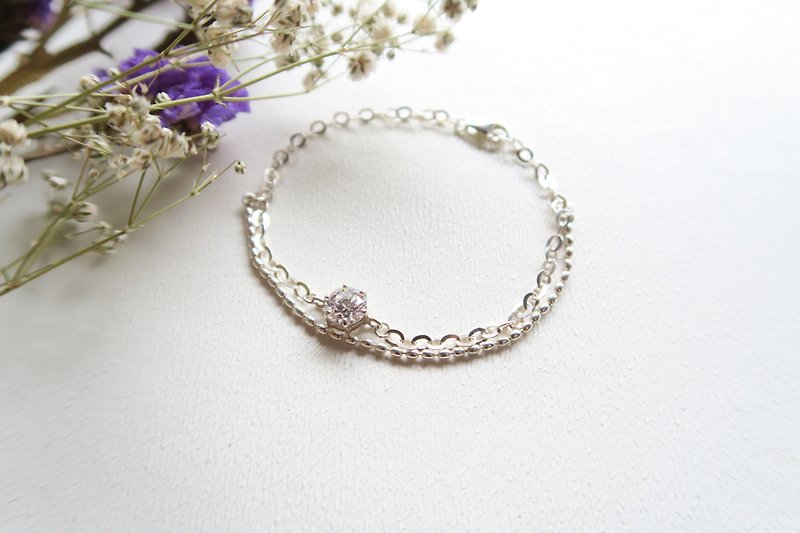 925 Sterling Silver Queen's Heart-Hearts and Arrows Stone Bracelet Free Gift Packaging - สร้อยข้อมือ - เงินแท้ สีเทา