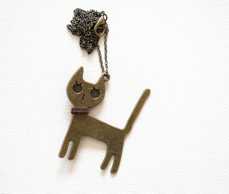 睫毛貓項鍊 - ネックレス - 金属 
