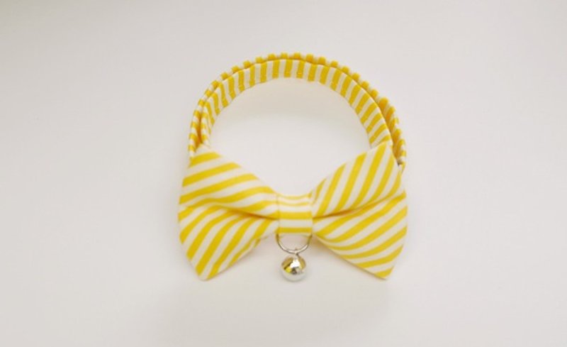 [Miya ko.] Handmade cloth grocery cats and dogs tie / tweeted / Bow / stripe / colorful cute / pet collars - Collars & Leashes - Other Materials 