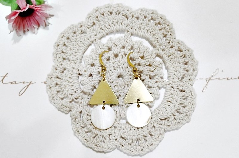 Pure brass shells sea * _ * Hook Earrings - Earrings & Clip-ons - Other Metals White