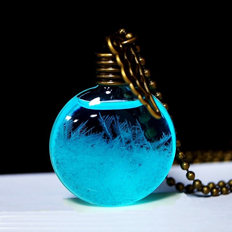 玻璃 項鍊 藍色 - Elf World(精靈世界) 天氣瓶 客製化顏色 項鍊 客製化禮物 項鏈