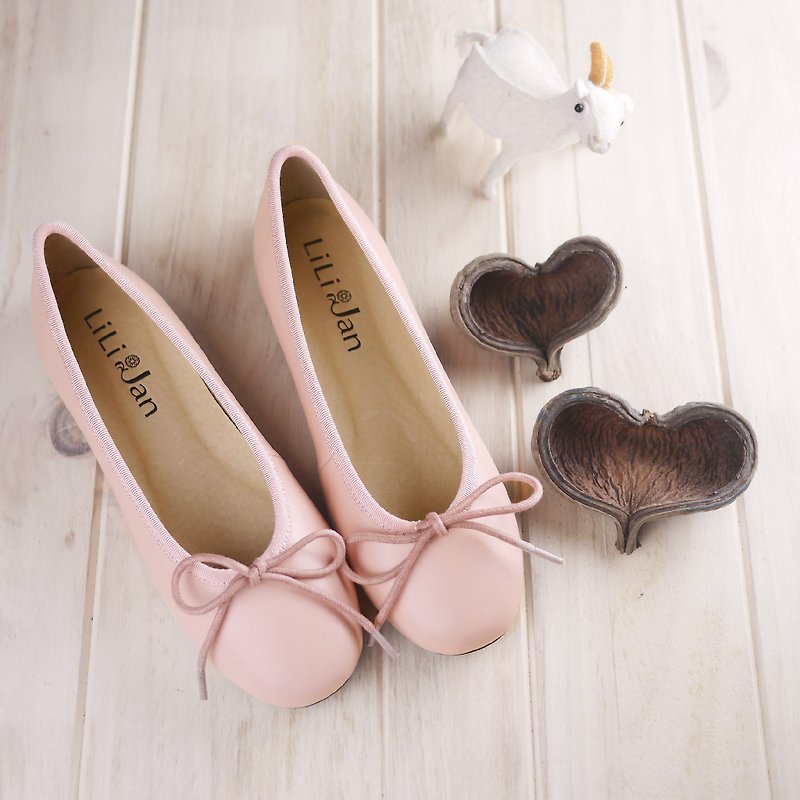 [], Regardless of right or left foot left foot ballet shoes _ porcelain powder sugar - Mary Jane Shoes & Ballet Shoes - Genuine Leather Pink