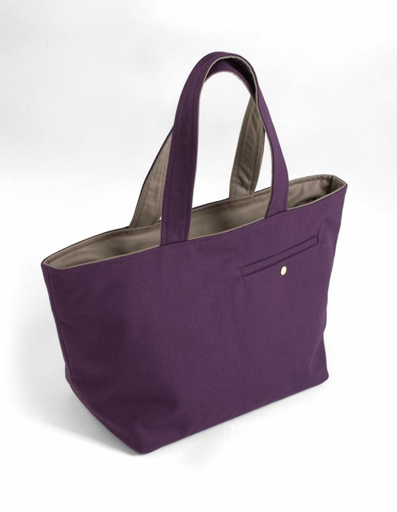 Cotton & Hemp Messenger Bags & Sling Bags Purple - haute couture series - tailor Pocket Tote - purple