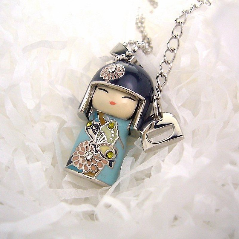 Lovers Kimmidoll Swarovski Classic Happiness Love Chain / Necklace 6.Honoka Creative Ideas - Necklaces - Other Metals Blue