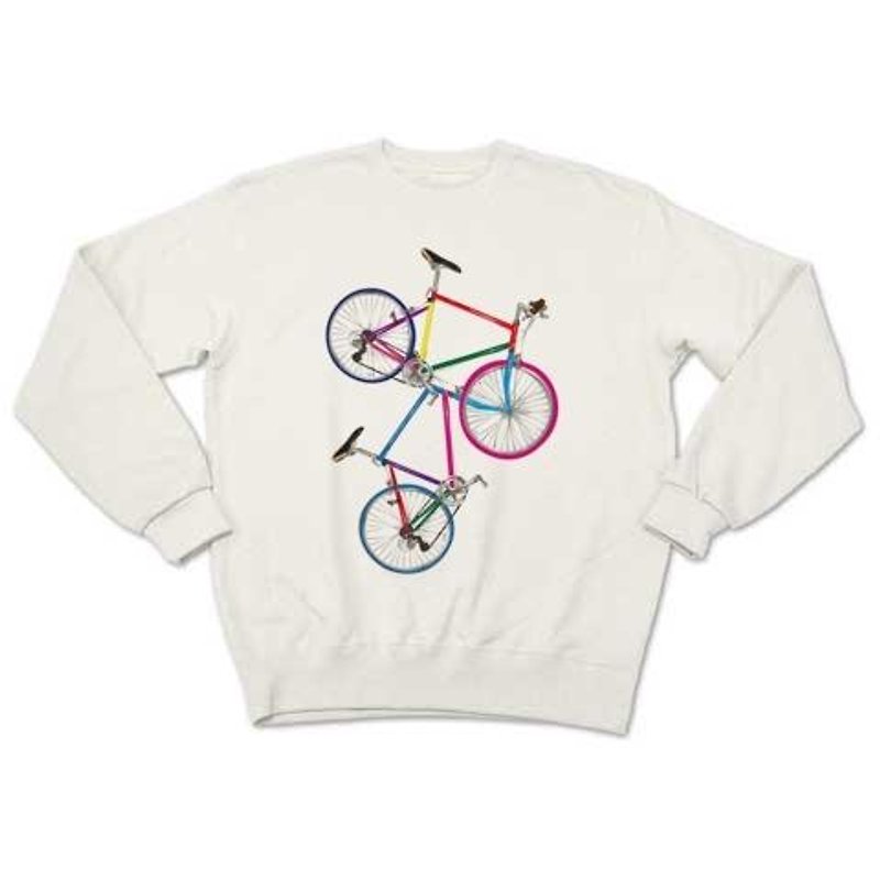 Color bicycle (sweat white) - เสื้อยืดผู้ชาย - วัสดุอื่นๆ 