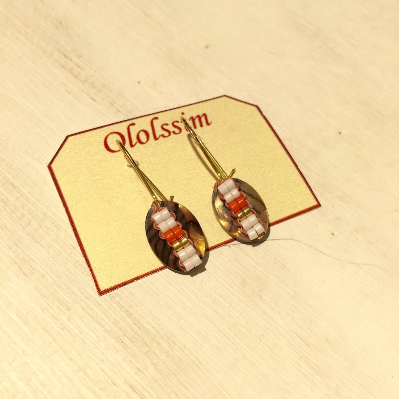 ololssim brown vintage ethnic earrings - Earrings & Clip-ons - Other Materials Brown