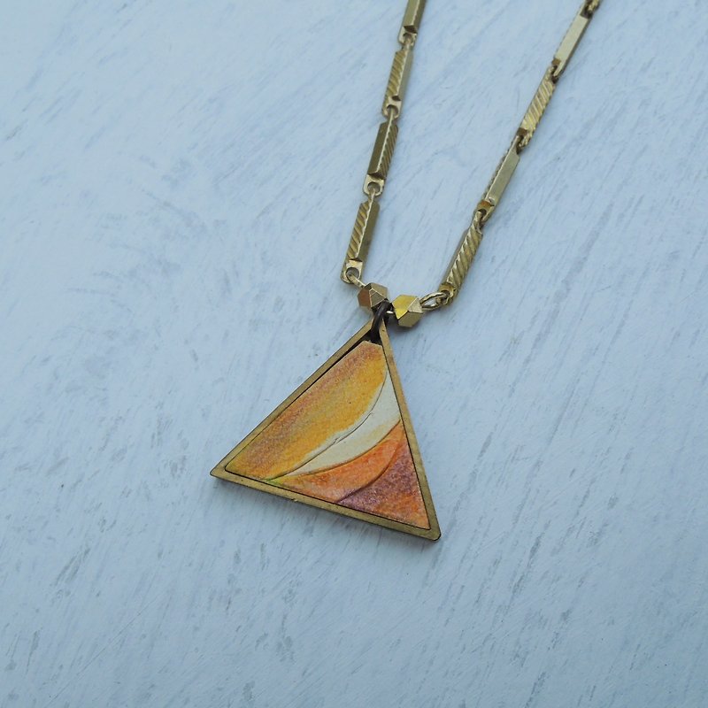 Natural Collection - the sun - handmade leather necklace - Necklaces - Genuine Leather Yellow