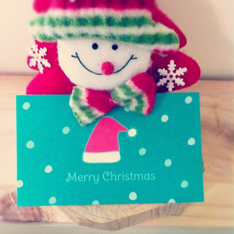 KerKerland - Ringing Christmas Hat - Small Card (Business Card Size) - Cards & Postcards - Paper Green