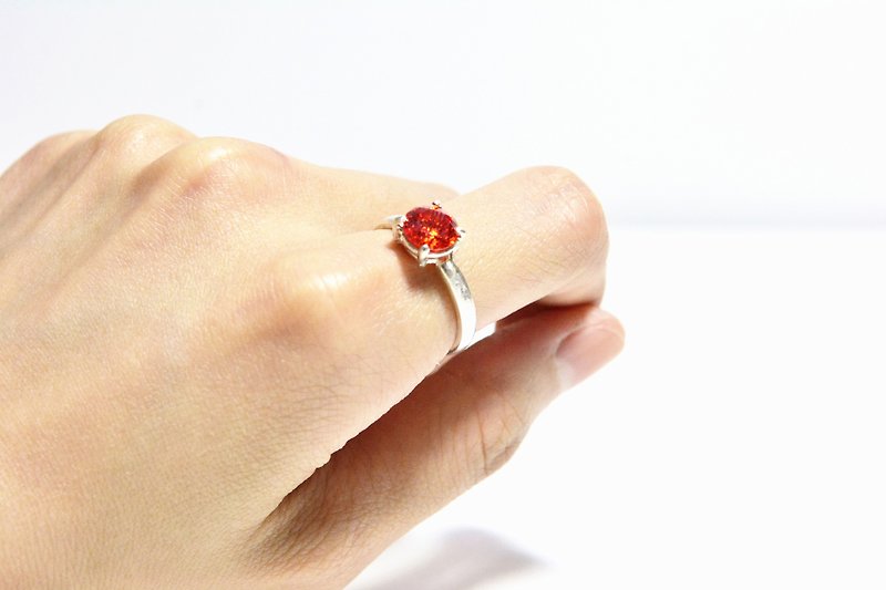 W&Y Atelier - Silver925 Ring , Zircon (limited-edition) - แหวนทั่วไป - โลหะ สีแดง