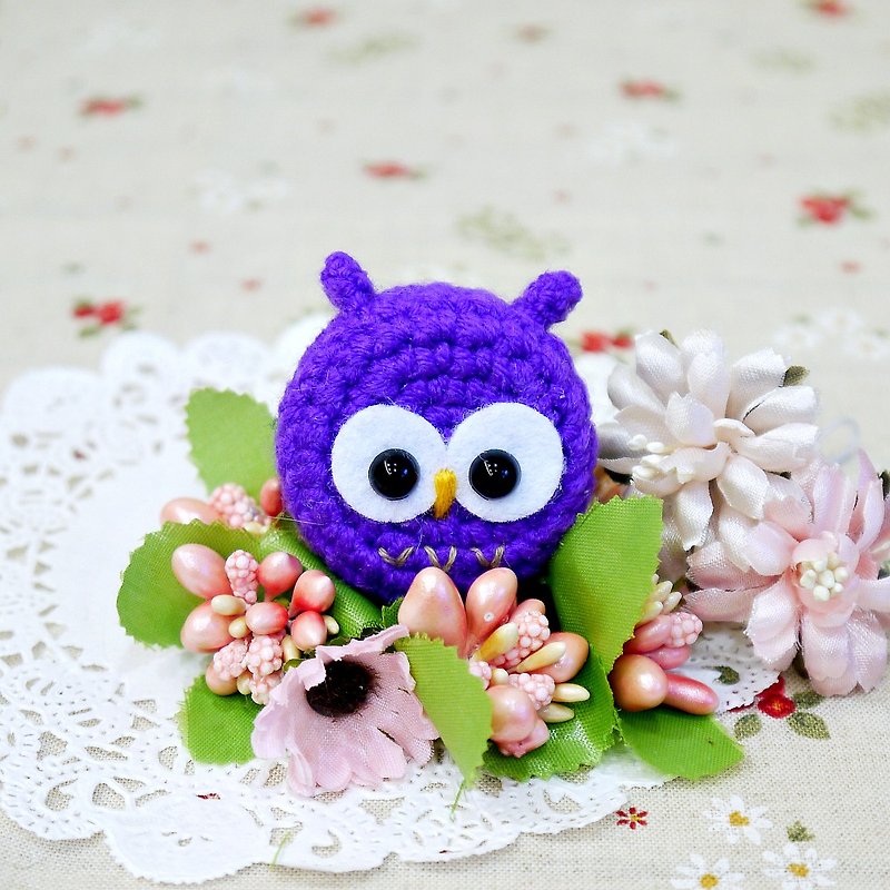 Owl - purple. Telescopic pull ring. Document folder - ID & Badge Holders - Other Materials 