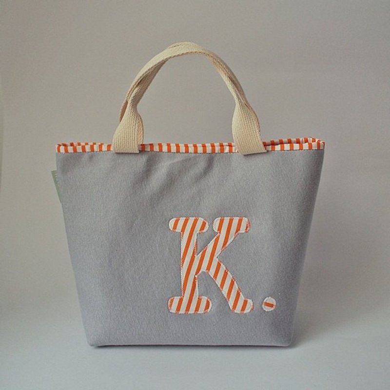 hairmo. Only one letter out of the bag - Grey + Orange bar (word) - Handbags & Totes - Other Materials Gray