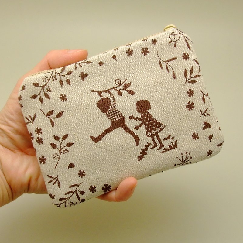 Zipper pouch / coin purse (padded) (ZS-155) - Coin Purses - Cotton & Hemp Khaki