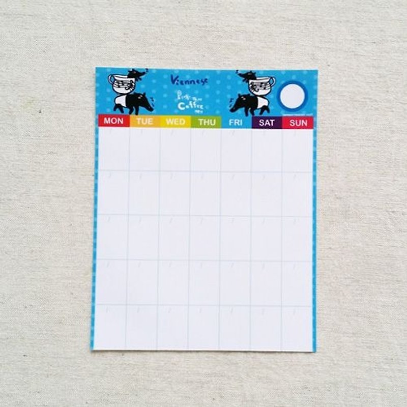 1212 Calendars fun design stickers - Mr. Ma Laimo - ปฏิทิน - กระดาษ สีน้ำเงิน