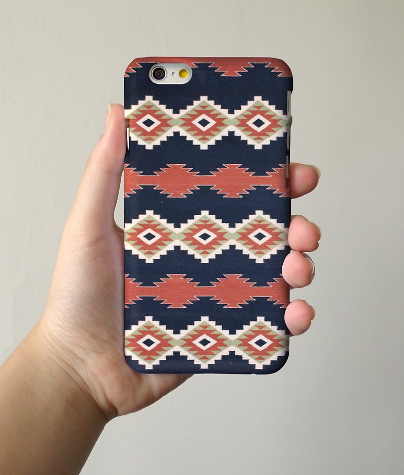 Dark Blue Navajo Tribal Pattern 3D Full Wrap Phone Case, available for  iPhone 7, iPhone 7 Plus, iPhone 6s, iPhone 6s Plus, iPhone 5/5s, iPhone 5c, iPhone 4/4s, Samsung Galaxy S7, S7 Edge, S6 Edge Plus, S6, S6 Edge, S5 S4 S3  Samsung Galaxy Note 5, Note 4, - Other - Plastic 