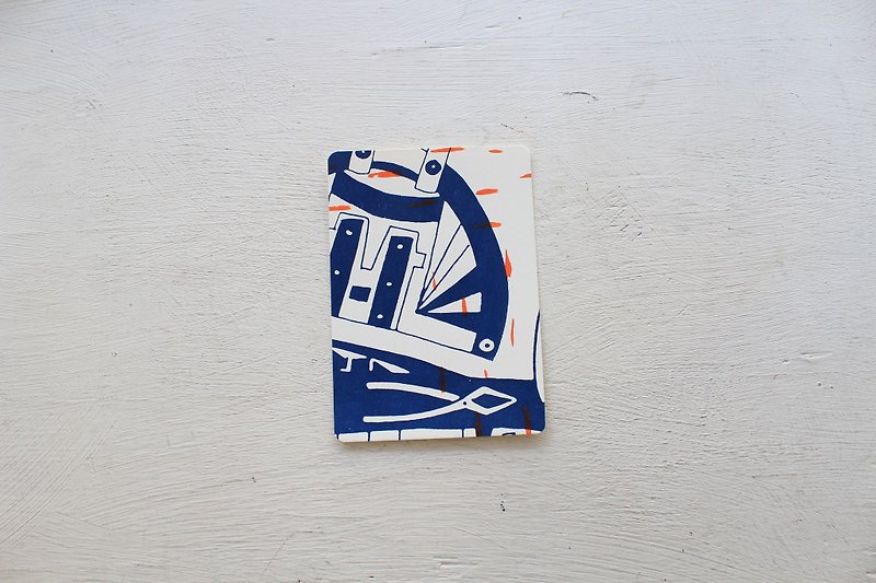 【ZhiZhiRen】厵 | 絹印明信片 - 鳳山打鐵 - 心意卡/卡片 - 紙 藍色