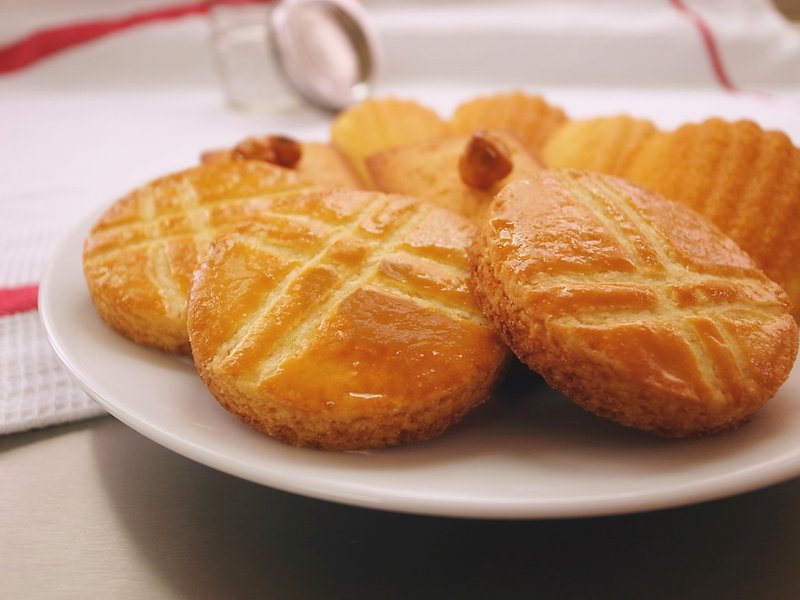 法式手工甜點心 布列塔尼奶油餅乾 Galette bretonne ☆ 一份4個 - 手工餅乾 - 新鮮食材 黃色