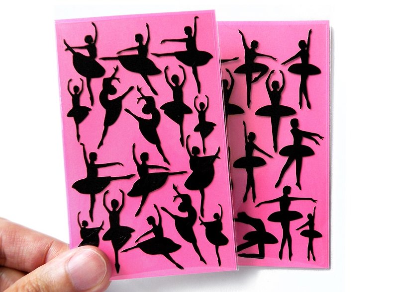 Dancing Girl Stickers (2 Pieces Set) - Stickers - Waterproof Material Black