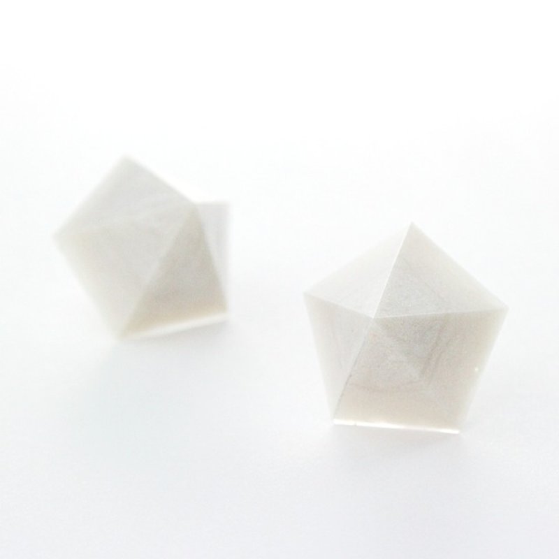 Pentagon Pierce (gypsum) - ต่างหู - วัสดุอื่นๆ ขาว