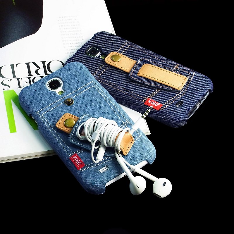 Kalo 卡樂創意 個性丹寧耳機捲線保護殼 for Galaxy S4 - 耳機/藍牙耳機 - 其他材質 藍色
