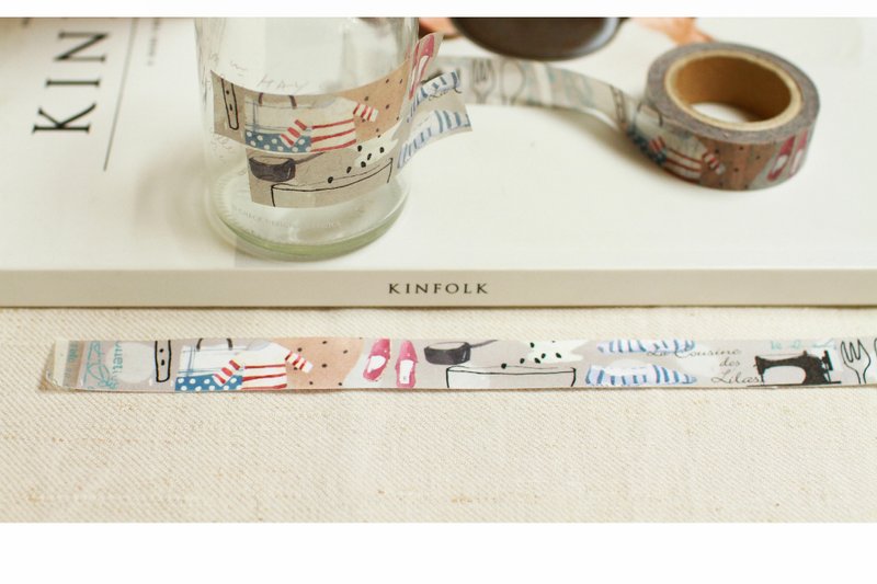 fion stewart Nippon and paper tape --04 daily simple life) - Washi Tape - Paper Khaki