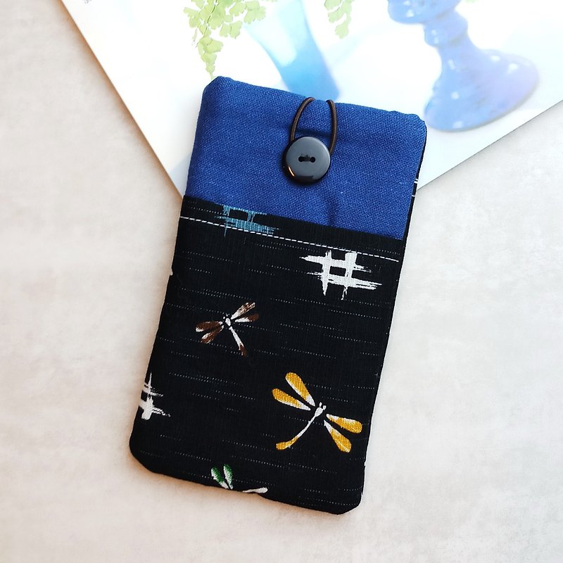 Customized Phone Case, Mobile Phone Case, Mobile Phone Protection Cover-Dragonfly (P-55) - เคส/ซองมือถือ - ผ้าฝ้าย/ผ้าลินิน สีน้ำเงิน