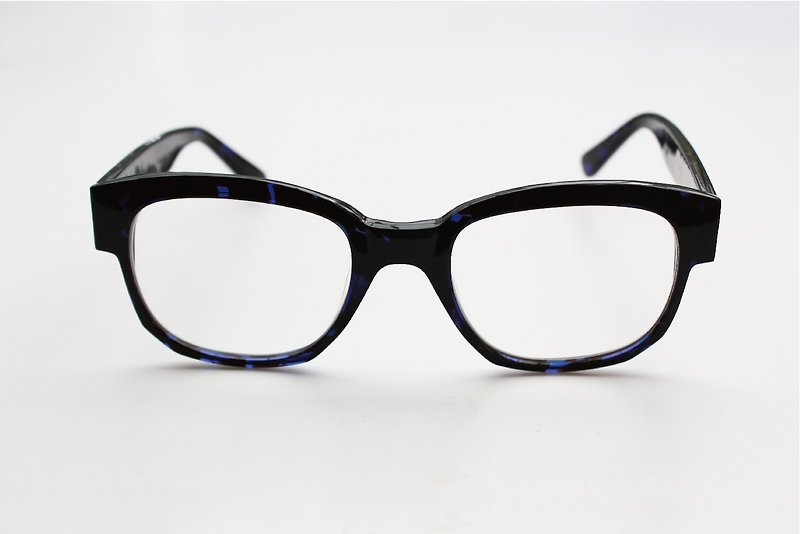 513-C4 レクタングル メガネ 日本製 ハンドメイド アイウェア - 眼鏡・フレーム - その他の素材 ブルー