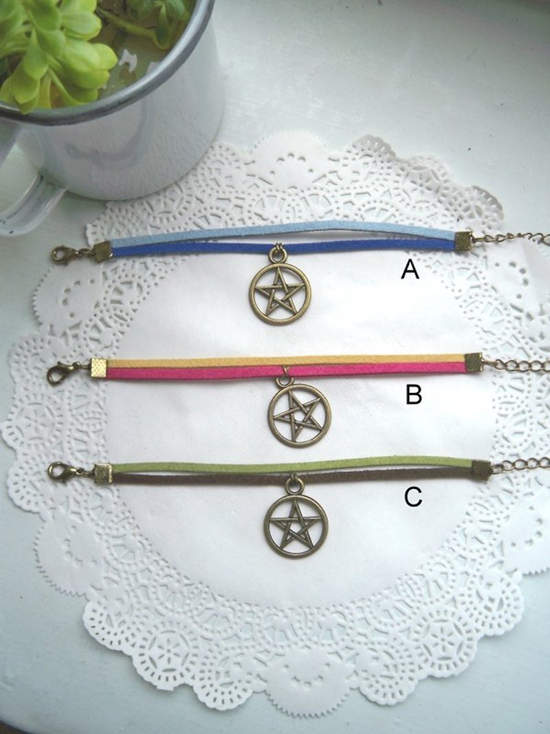 Ray Star Bracelet -1 bar (optional color) - Bracelets - Genuine Leather Multicolor