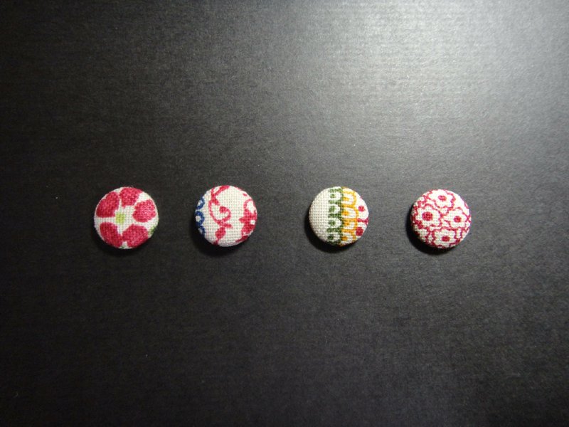 (C) Flor _ Fa cloth button earrings random shipments [] C22BT / UZ96 - Earrings & Clip-ons - Cotton & Hemp 