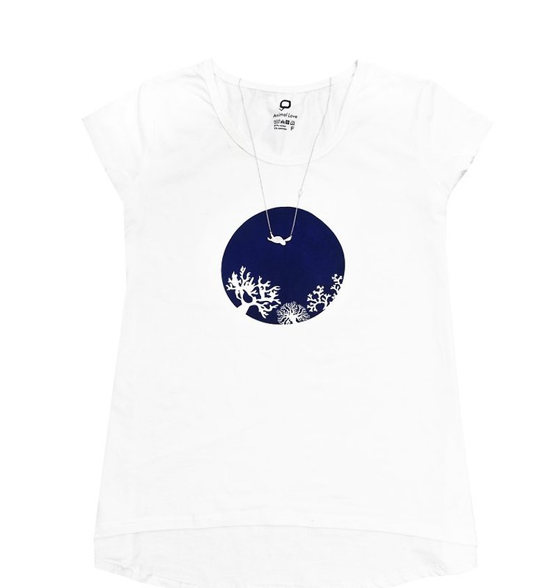 Teesy T-shirt set_ turtle migration - เสื้อยืดผู้หญิง - ผ้าฝ้าย/ผ้าลินิน 