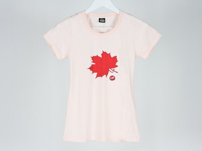 Maple Leaf Fall Girl - Women's T-Shirts - Cotton & Hemp Pink
