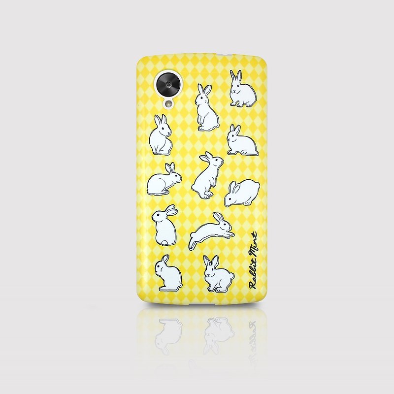 (Rabbit Mint) 薄荷兔手機殼 - 黃色菱型格子系列 - LG Nexus 5 (P00030) - 手機殼/手機套 - 塑膠 黃色