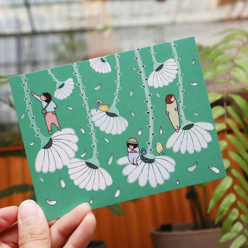 明信片-花開,是美好生活的形狀 - 心意卡/卡片 - 紙 綠色