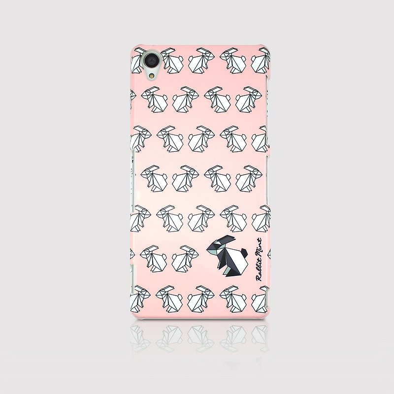 (Rabbit Mint) Mint Rabbit Phone Case - Pink Origami Rabbit Series - Sony Z3 (P00070) - Phone Cases - Plastic Pink