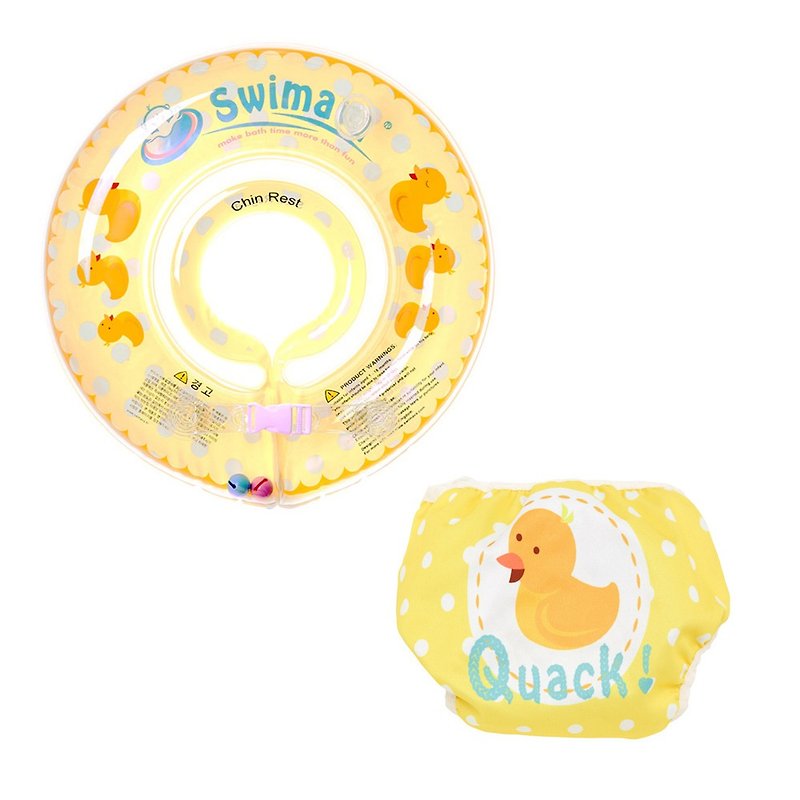 Swimava 小黃鴨嬰兒游泳脖圈/尿褲套裝組 - 寶寶/兒童玩具/玩偶 - 塑膠 黃色