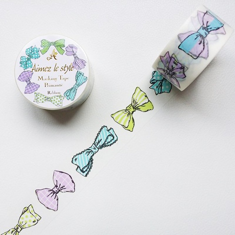 Aimez le style 28mm and paper tape (05106 Bow) - Washi Tape - Paper Multicolor