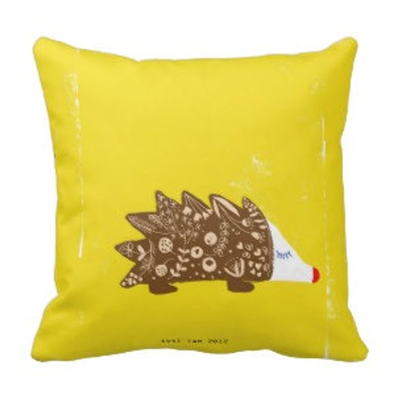 The elegance of a hedgehog-original Australian pillowcase - Items for Display - Other Materials Yellow