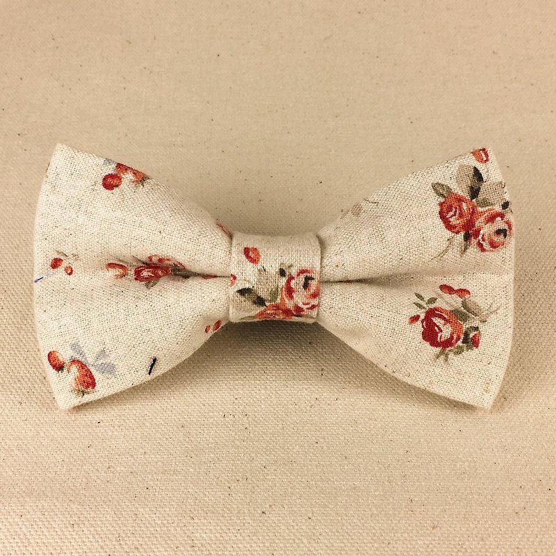 Mr.Tie 手工縫製領結 Hand Made Bow Tie 編號110 - 領呔/呔夾 - 棉．麻 白色
