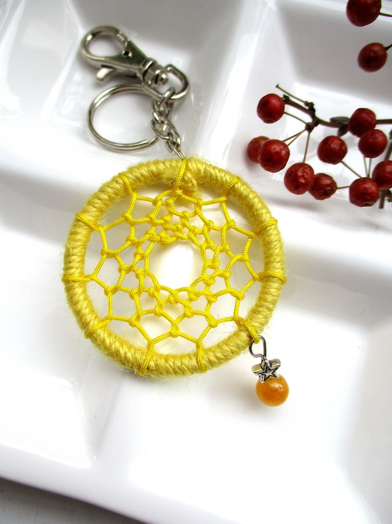 Little Kite-Dream Catcher Key Ring-Yellow - Keychains - Other Materials Yellow