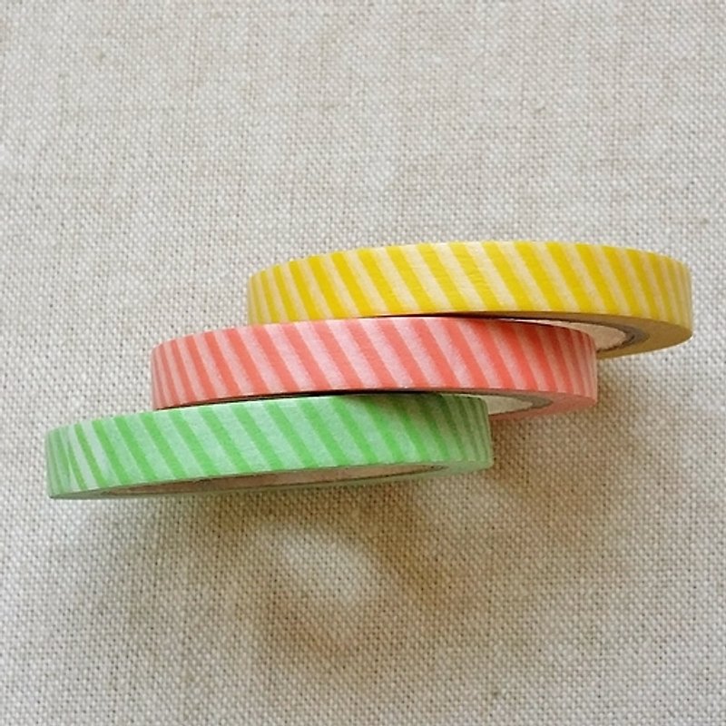 amifa 和紙膠帶 3入組【粉彩斜紋 (27051)】 - Washi Tape - Other Materials Multicolor