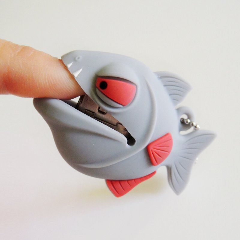 Kalo卡樂創意 矽膠造型隨身碟 食人魚 銀灰4G 聖誕禮物 - USB 手指 - 矽膠 灰色