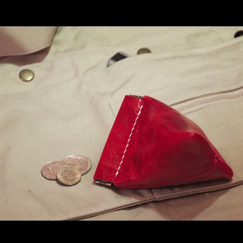19.05 design X Charlie {T-Bag} tea bag shape coin purse (dazzling red) - กระเป๋าใส่เหรียญ - หนังแท้ สีแดง