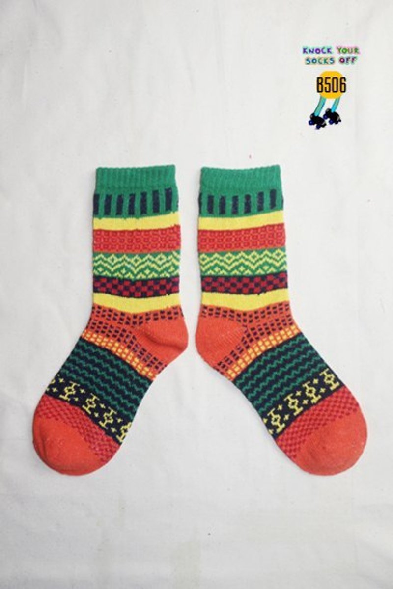 爬山囉!民族針織襪!!夏漪眺=knock your socks off !! - 襪子 - 其他材質 綠色